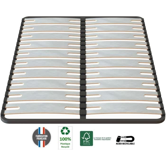Podstawa łóżka SEDAC OPTISIZE 140 x 190 - Bardzo szeroka rama z listew o grubości 141 mm