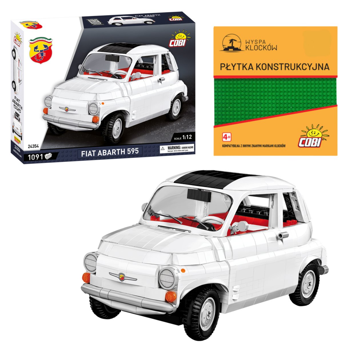 Cobi 24354 Samochód Fiat Abarth 595 1091 El. + PŁYTKA