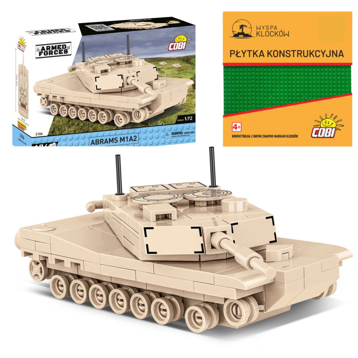 Cobi 3106 Czołg Abrams M1A2 Armed Forces 174 El. + PŁYTKA