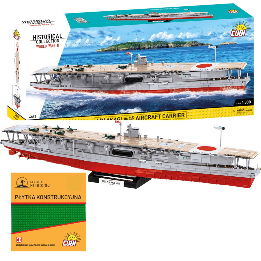 Cobi 4851 Lotniskowiec IJN AKAGI HC WW2 3573 El. + PŁYTKA