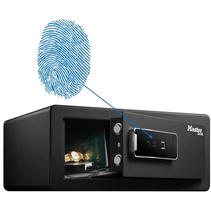 Master Lock LX110BEURHRO Biometryczny sejf do ochrony kosztowności, czarny, 19,5 x 43 x 37 cm