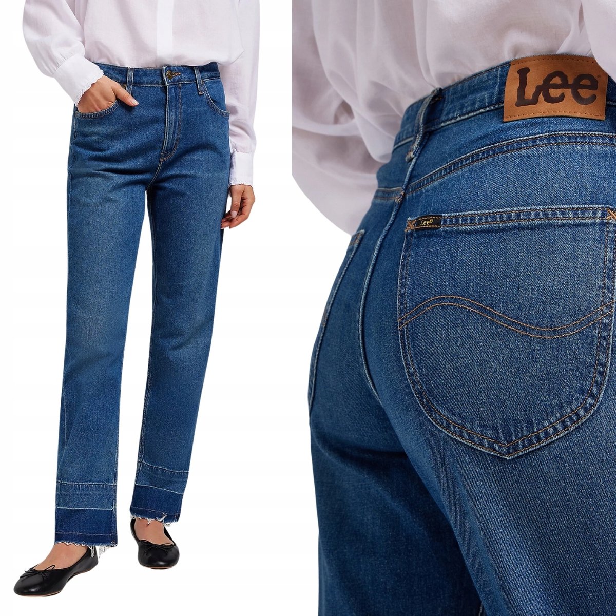 Lee CAROL REGULAR STRAIGHT Waterfall MOM JEANS CIEMNY DżINS VINTAGE W28 L33