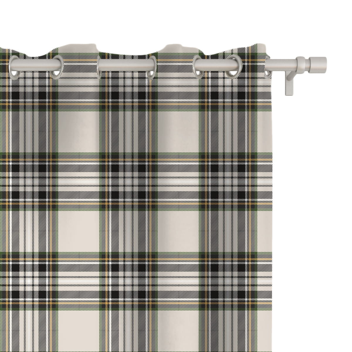 Zasłona AUTUMN wzór AT42 | kremowa jesienna krata 150 x 200 cm tkanina zaciemniająca