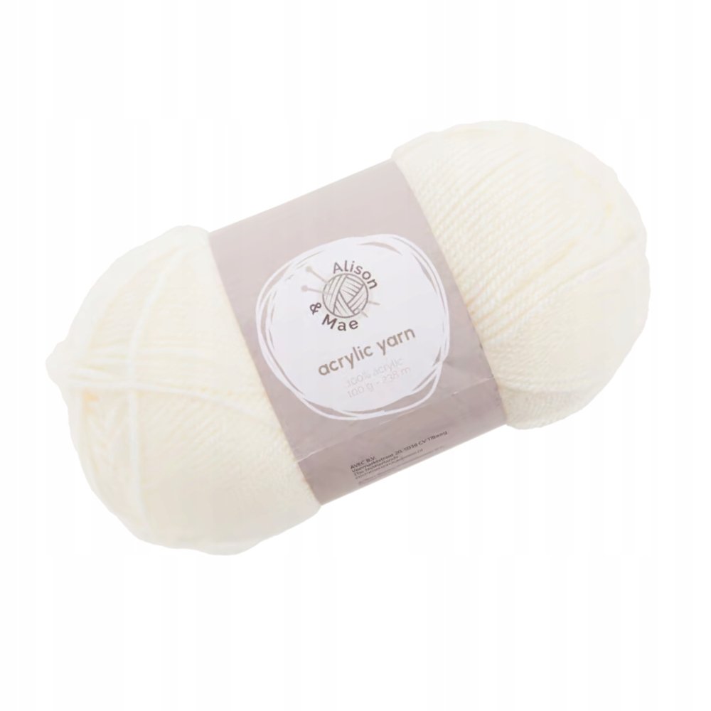 Włóczka Akrylowa 100g 238m Biała