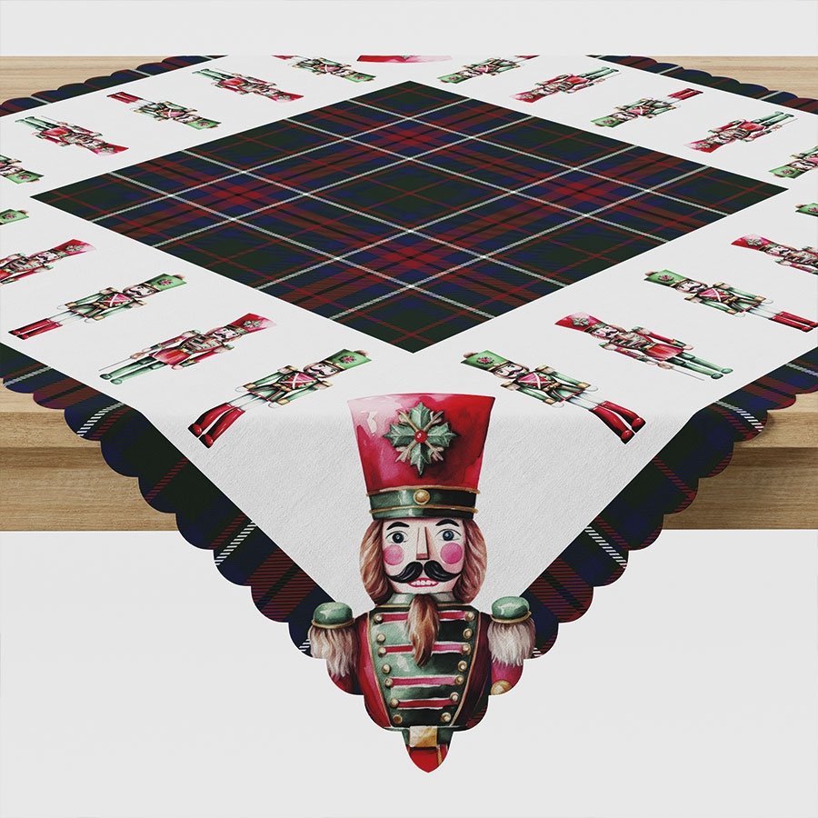 Serweta 79x79 cm z tkaniny wodoodpornej ze świątecznym nadrukiem, Dziadki do orzechów