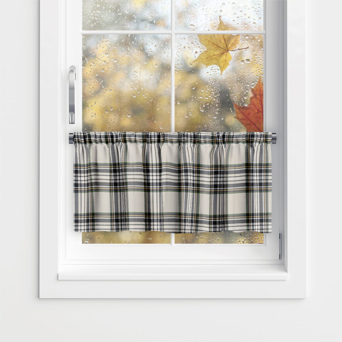 Zazdrostka AUTUMN wzór AT42 |  kremowa jesienna krata 30 x 150 cm