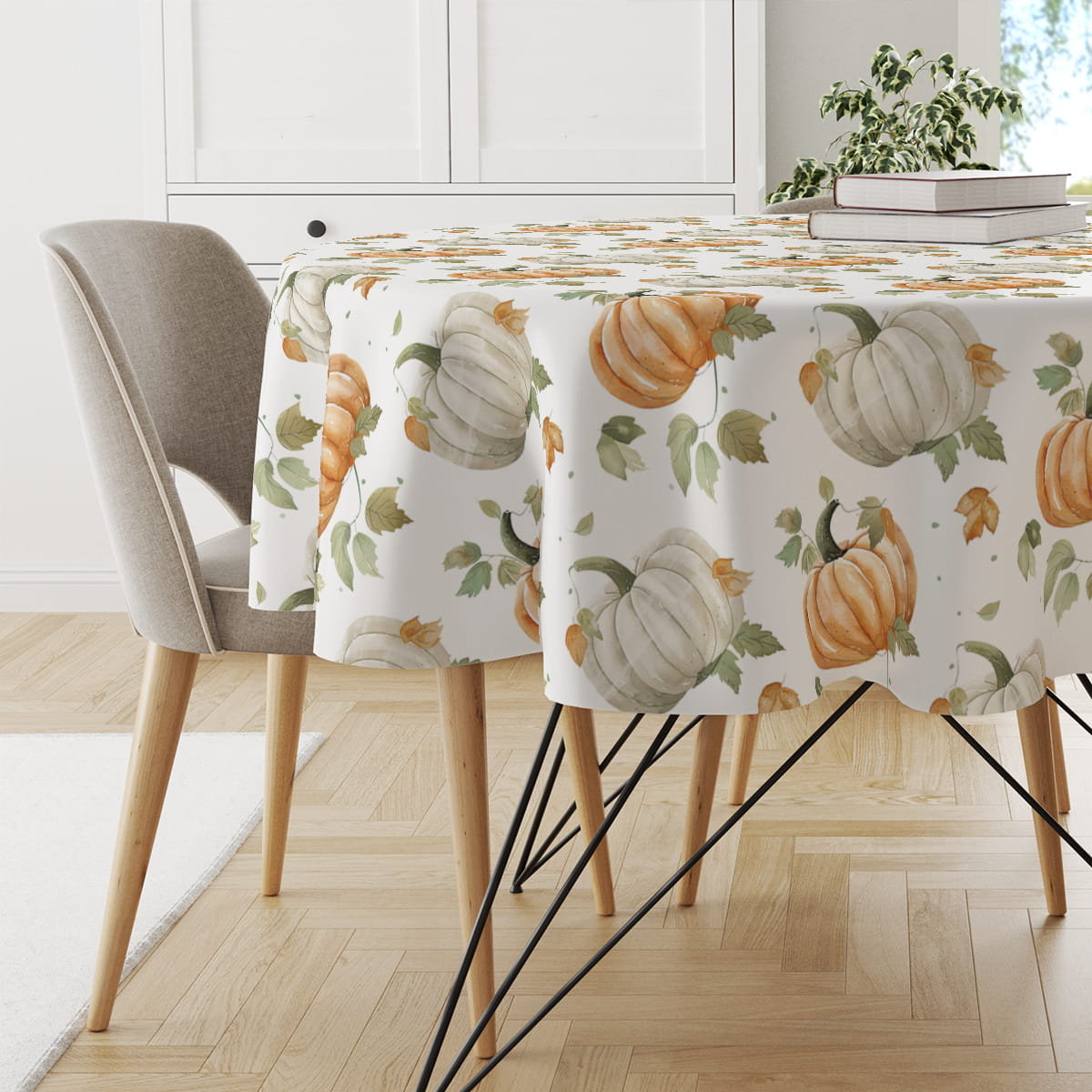 Obrus okrągły AUTUMN wzór AT38 | dynie średnica 100 cm
