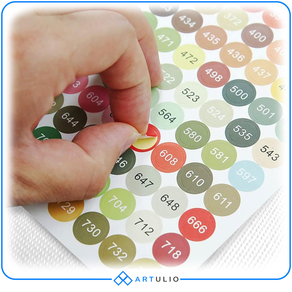 Komplet naklejek z numerkami DMC do haftu diamentowego - wszystkie kolory w jednym miejscu