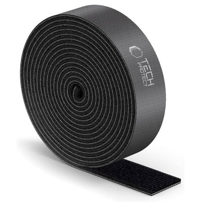 Rzepowy organizer do przewodów TECH-PROTECT Velcro 3m Czarny