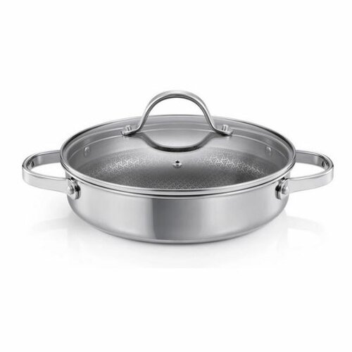 Tescoma Głęboka patelnia z pokrywką SteelCRAFTśrednica 24 cm, 2 uchwyty