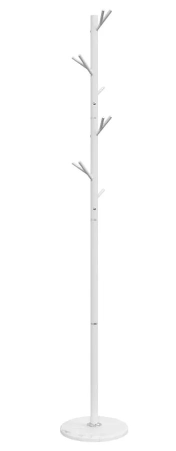 Stojący biały wieszak z marmurową podstawą B1-N85