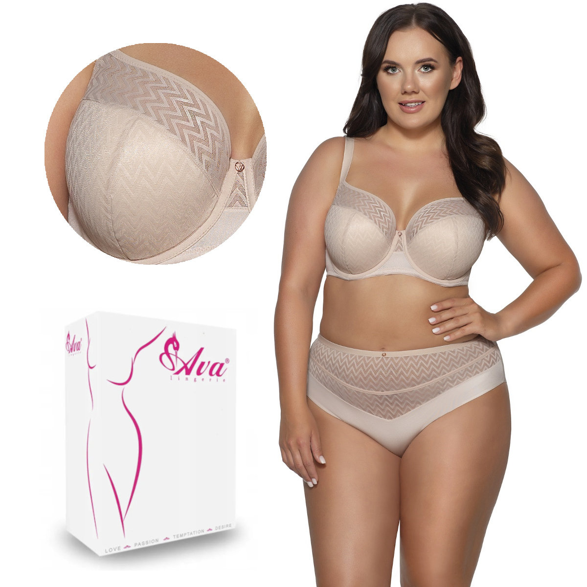 Biustonosz Semi Soft AV 2102 półusztywniany beżowy  85B