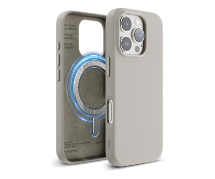 Elago Magnetic Leather do iPhone 16 Pro Light Grey