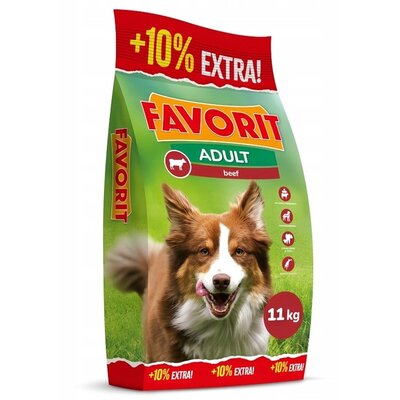 Favorit Karma sucha dla psa z wołowiną 10kg + 10% GRATIS