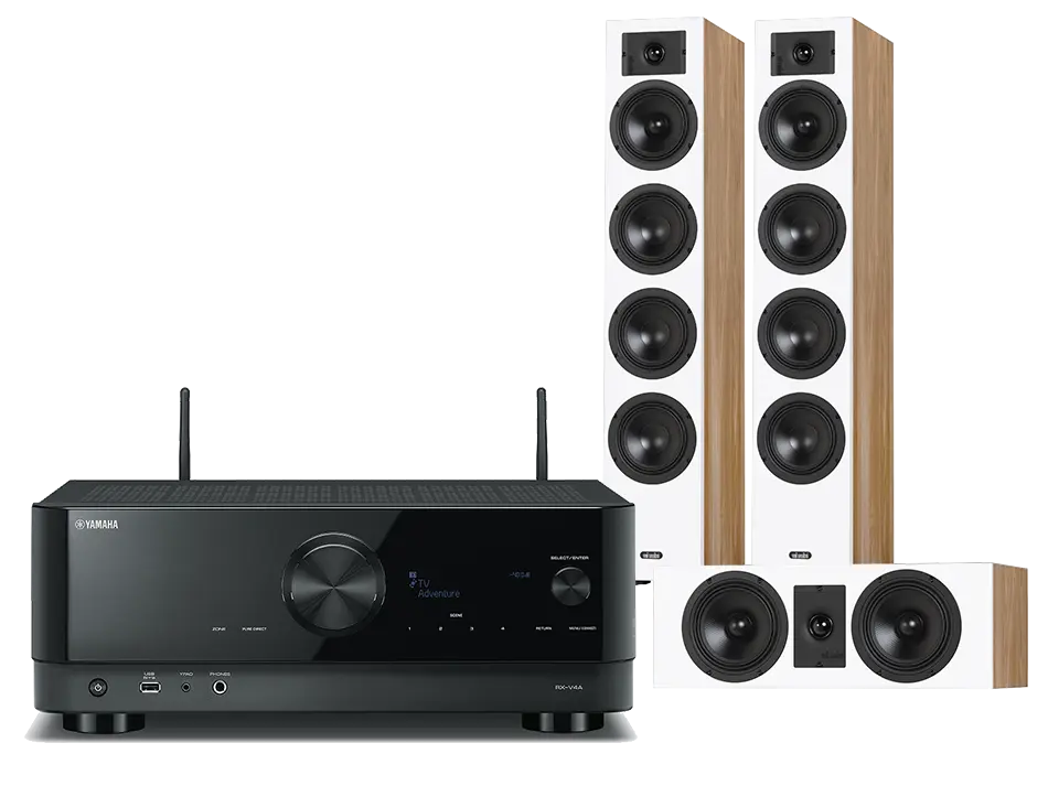 Yamaha RX-V4A (czarny) + Diva 6 + 7 (dąb)
