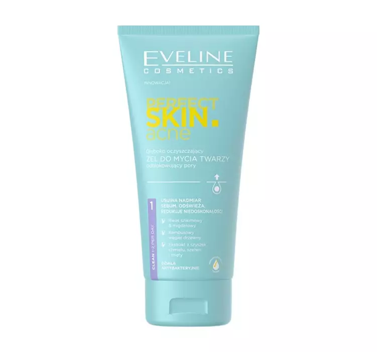Eveline Cosmetics Perfect Skin.acne Głęboko oczyszczający żel do mycia twarzy odblokowujący pory 150ml