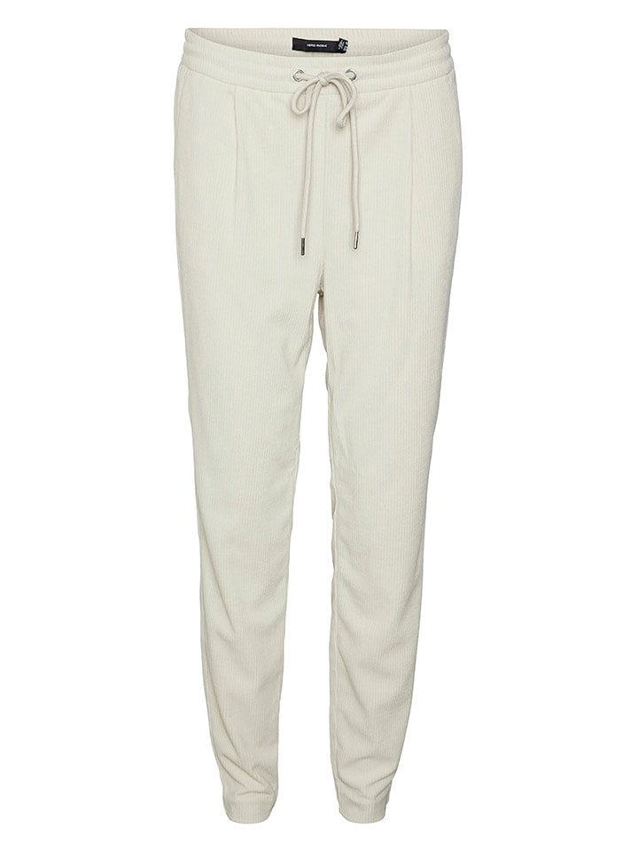 Vero Moda Spodnie w kolorze kremowym
