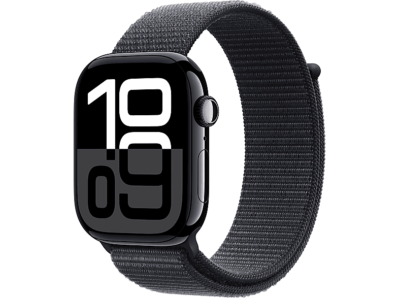 Apple Watch 10 GPS + Cellular 42mm z aluminium onyksu opaską sportową Czarny