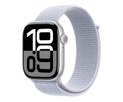 Apple Watch 10 GPS 42mm z aluminium srebrnym opaską sportową Błękitny Obłok