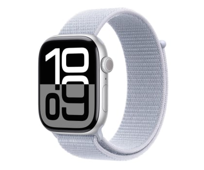 Apple Watch 10 GPS + Cellular 42mm z aluminium srebrne z opaską Błękitny Obłok