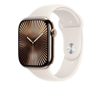 Apple Watch 10 GPS + Cellular 42mm z tytanu złotym pasek sportowy M/L Beżowy