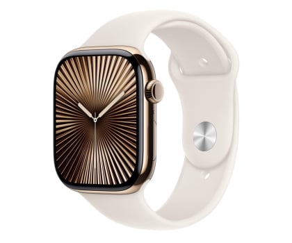 Apple Watch 10 GPS + Cellular 46mm z tytanu złotym pasek sportowy M/L Beżowy