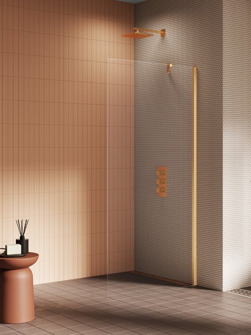 Złota szczotkowana ścianka prysznicowa 70 cm K-4315 New Soleo Gold Brushed New Trendy