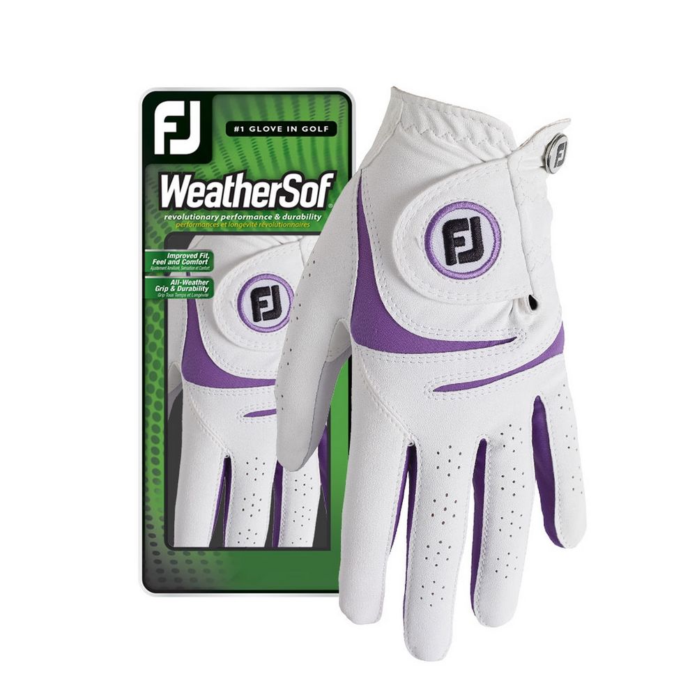 FootJoy WeatherSof Ladies white rękawiczki golfowe