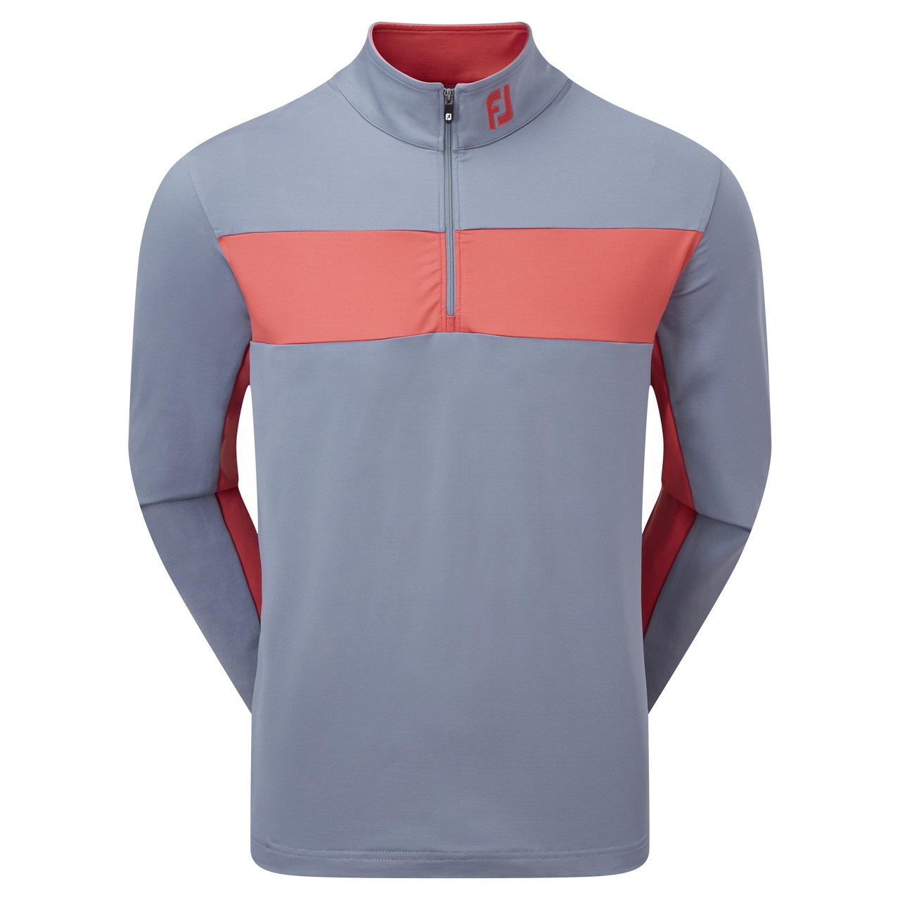 Męska bluza golfowa Footjoy Engineered Chest Stripe Chill Out grey/orange