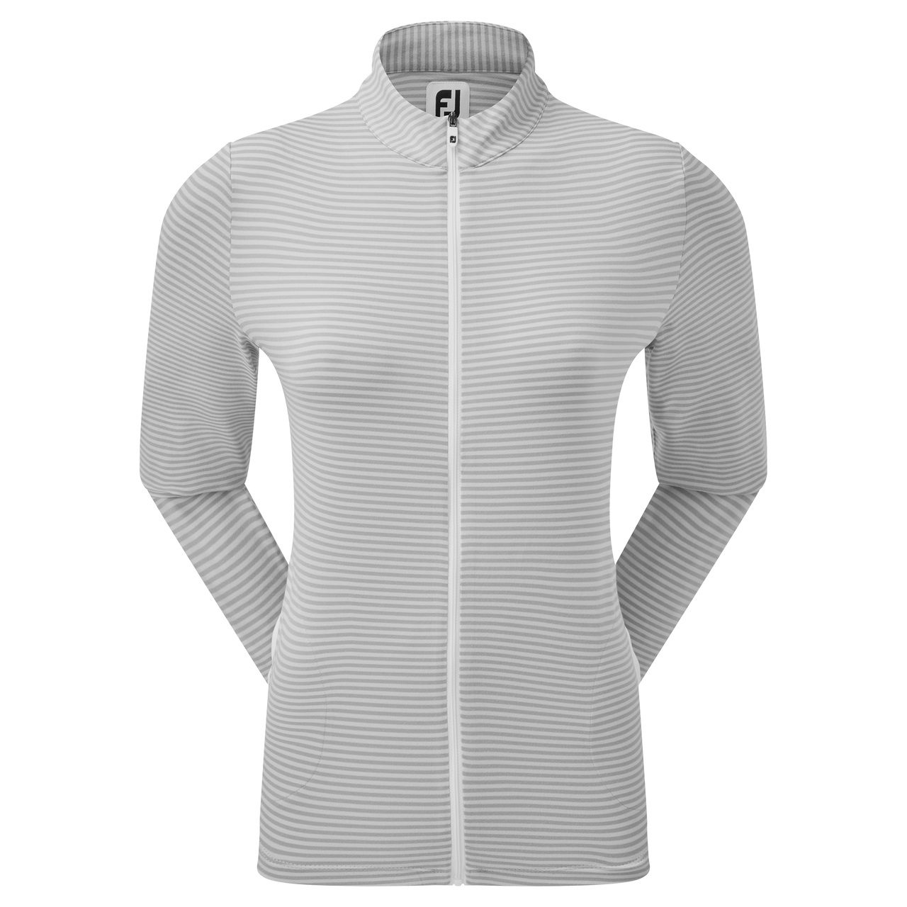 Damska bluza golfowa Footjoy Full-Zip Lightweight Tonal Stripe Midlayer Ladies grey