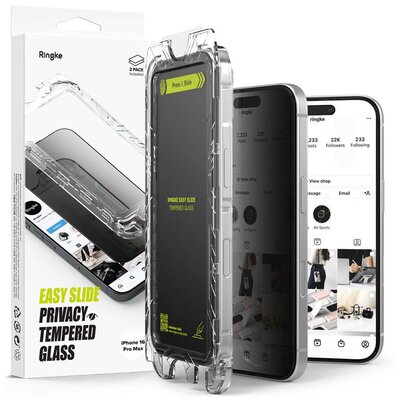 Szkło prywatyzujące RINGKE Easy Slide do Apple iPhone 16 Pro Max (2 szt.)
