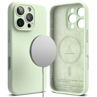 Ringke Silicone Magnetic Magsafe do iPhone 16 Pro Max Soft Mint