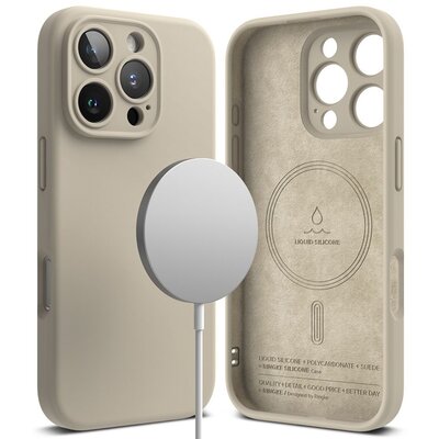 Ringke Silicone Magnetic Magsafe do iPhone 16 Pro Max Stone