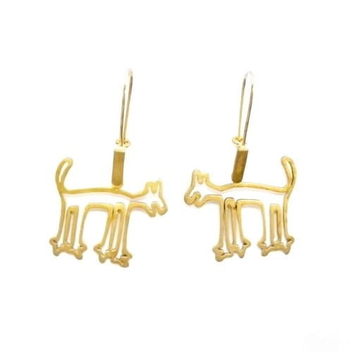 Kolczyki - Pieski z Nazca małe złote