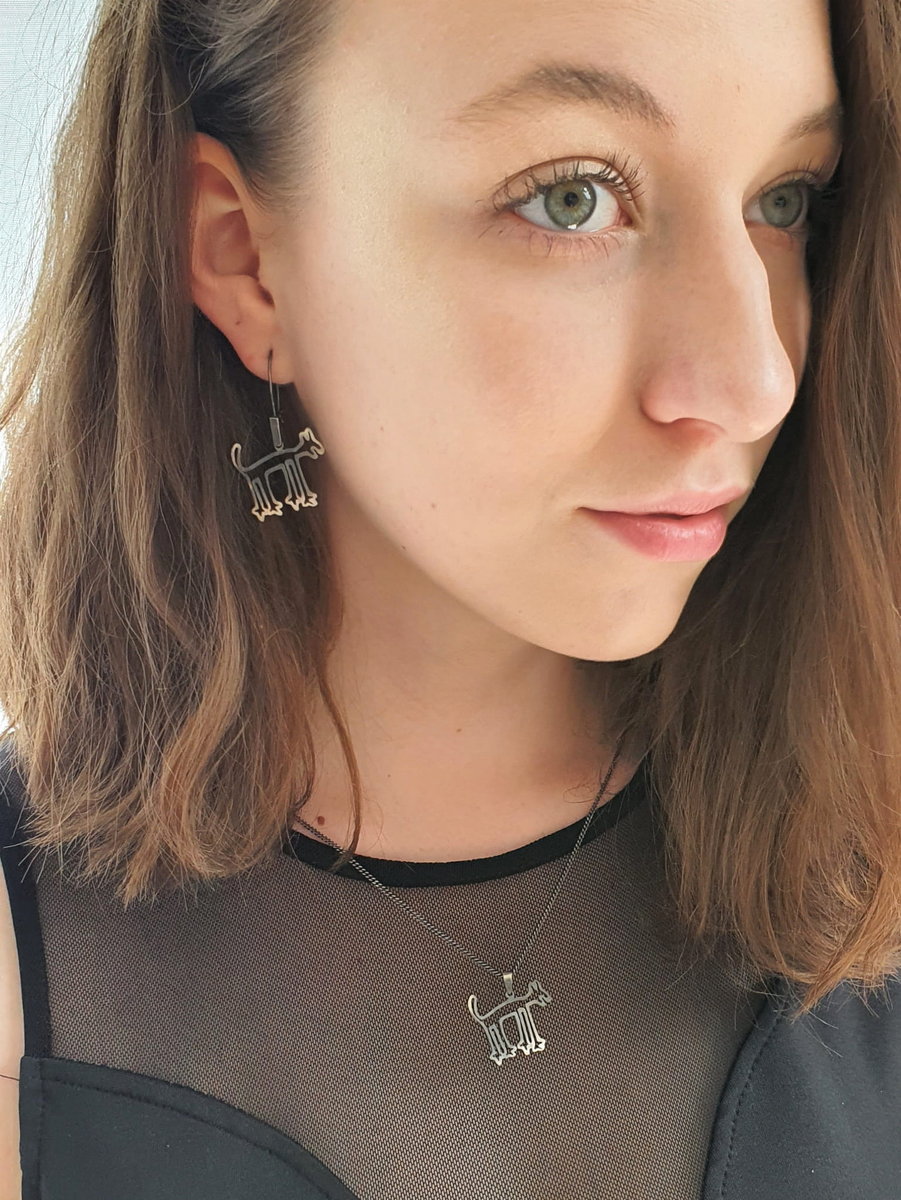 Kolczyki srebrne - Pieski z Nazca małe