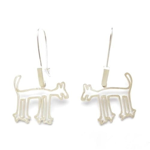 Kolczyki - Pieski z Nazca białe małe