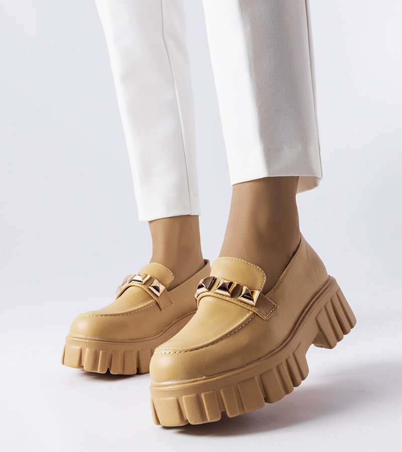 Beżowe mokasyny na platformie Frisco-39
