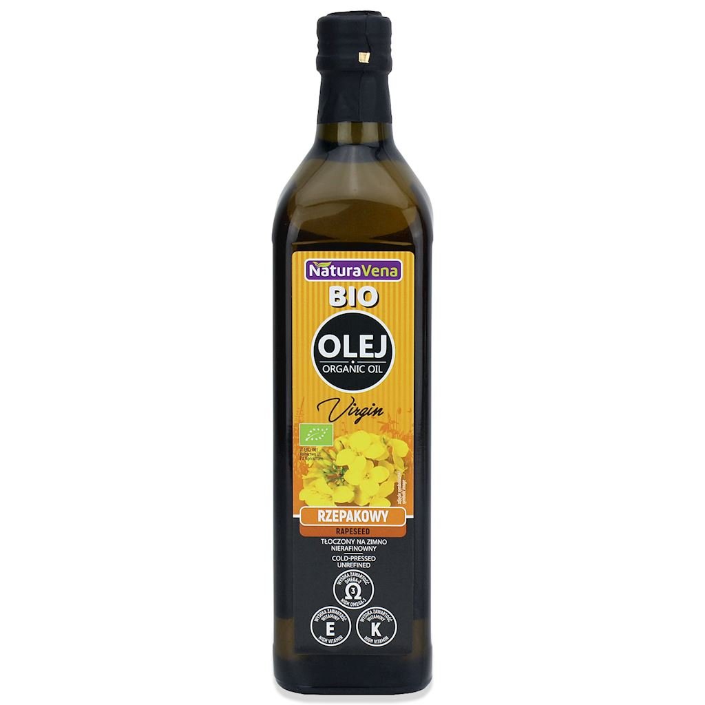 NaturaVena Olej rzepakowy tłoczony na zimno nierafinowany 750 ml Bio