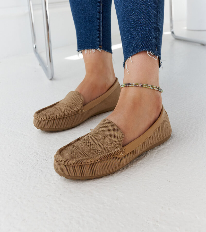 Beżowe materiałowe mokasyny Fiammetta -37