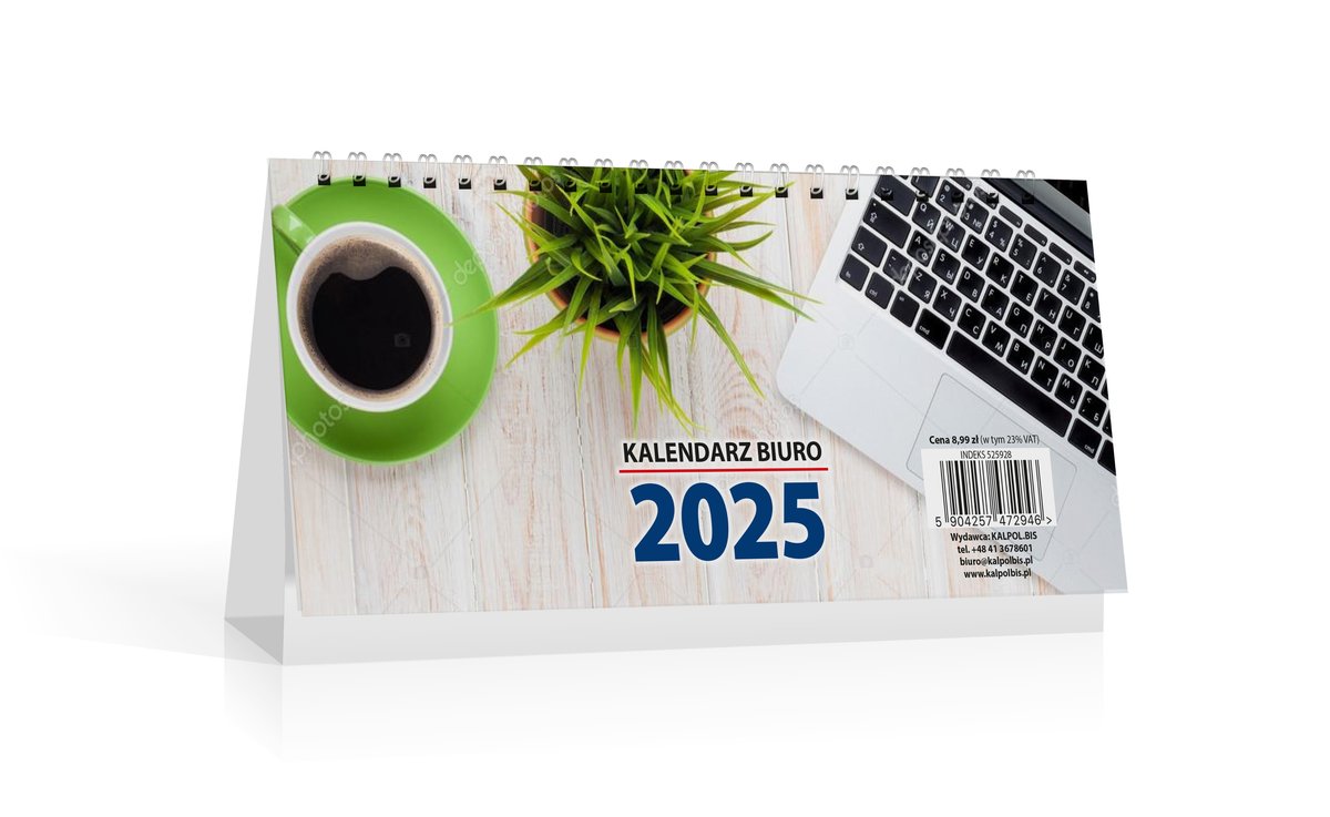 Kalendarz BIURKOWY 250x110mm na rok 2025 56 STRON
