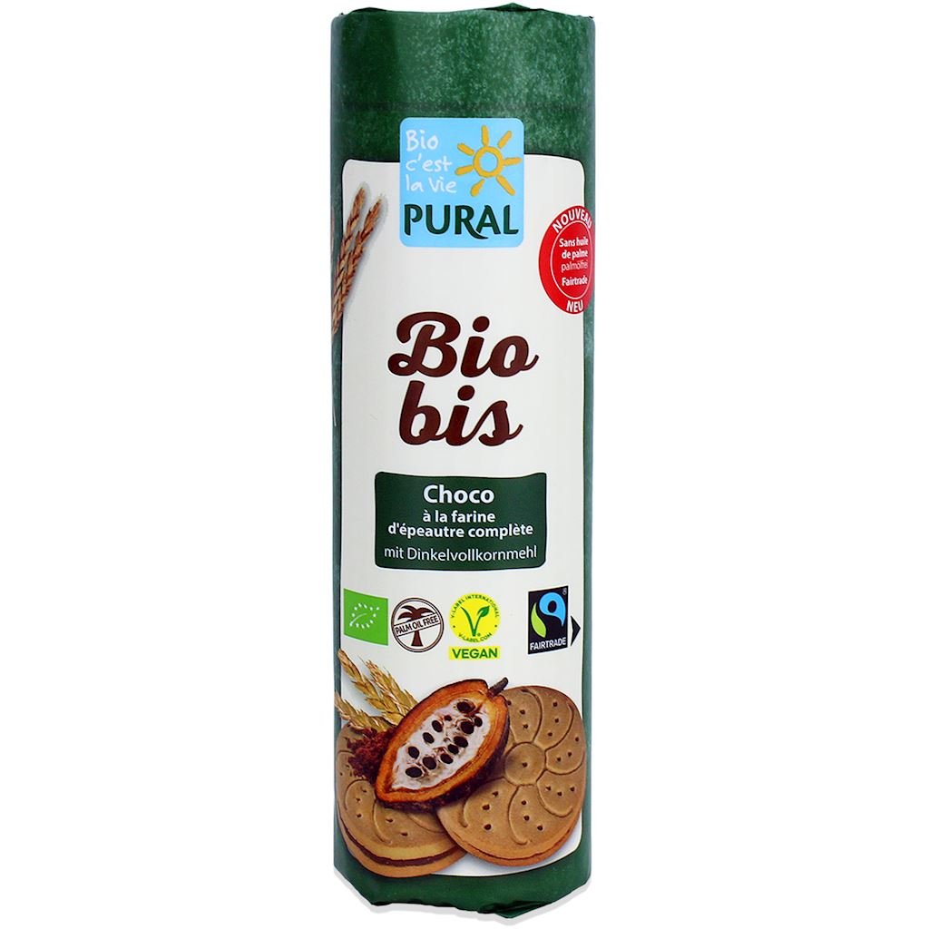 Pural Ciastka markizy orkiszowe z kremem kakaowym wegańskie fair trade 320 g Bio