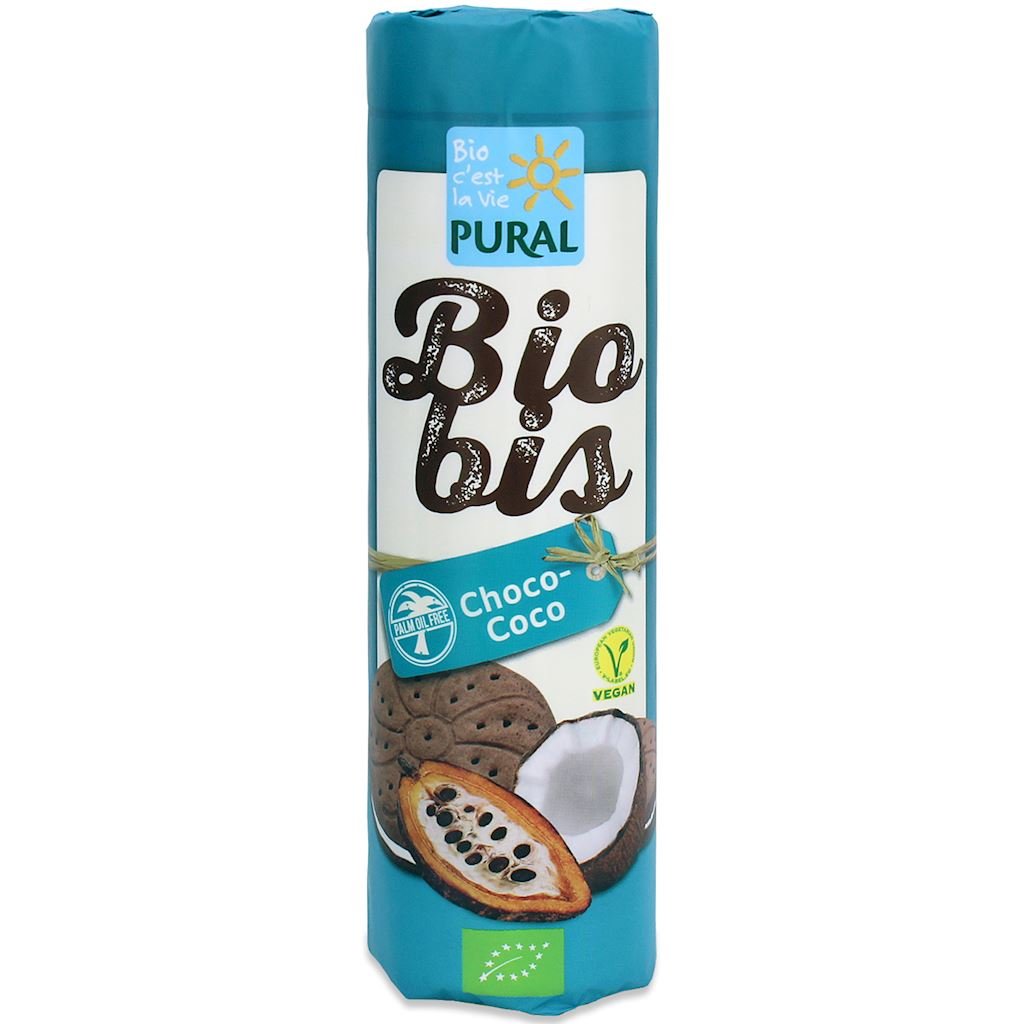 Pural Ciastka markizy kakaowe z kremem kokosowym wegańskie 300 g Bio