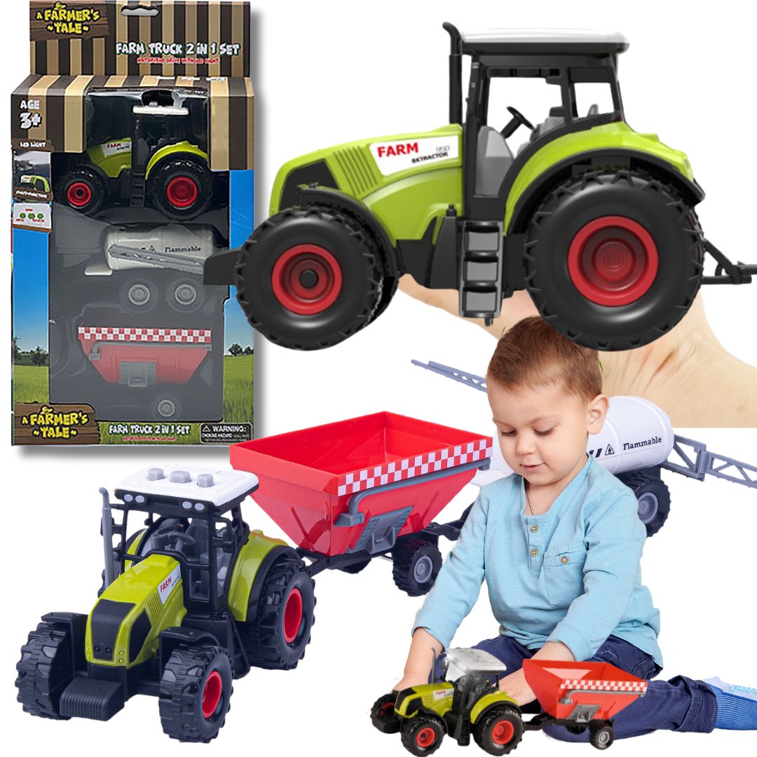 ZABAWKA TRAKTOR Z 2 PRZYCZEPAMI