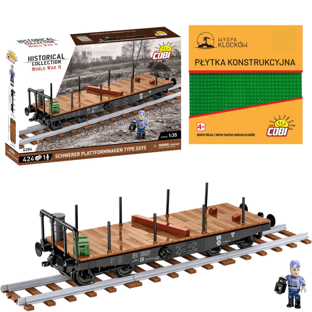 Cobi 6284 Wagon Schwerer Plattformwagen Type Ssys 424 El