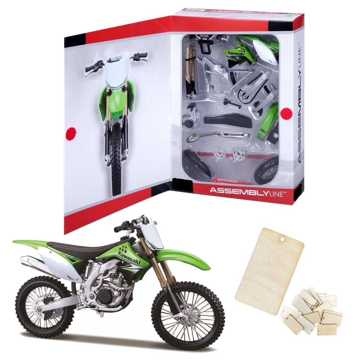 KAWASAKI KX 450F CROSS 1:12 MODEL DO SKŁADANIA MAISTO| ZAWIESZKA PREZENTOWA
