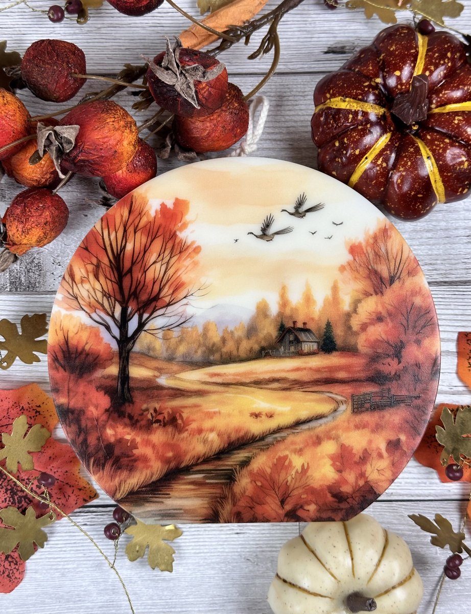 Jesienny Pejzaż świeca sojowa rozm.L, elegancji prezent dla kobiety