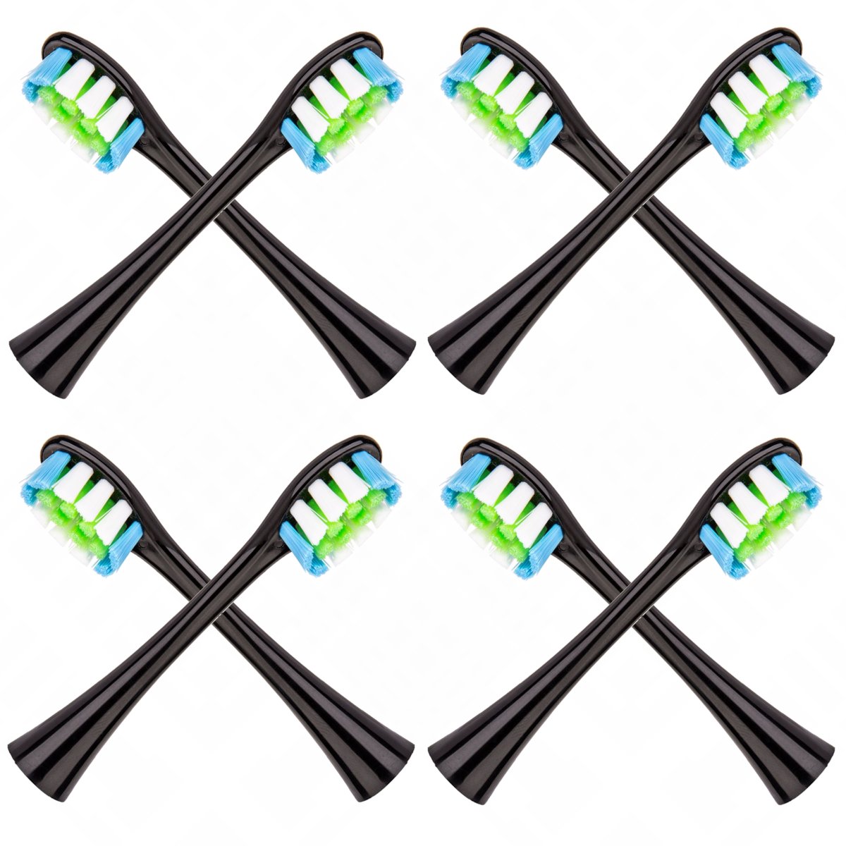 8x końcówki CZARNE do szczoteczki sonicznej Oclean SE / X / X PRO / X PRO Elite / X PRO Digital / X10 / One / Air / Z / F1 / FLOW / Endurance - Rept..