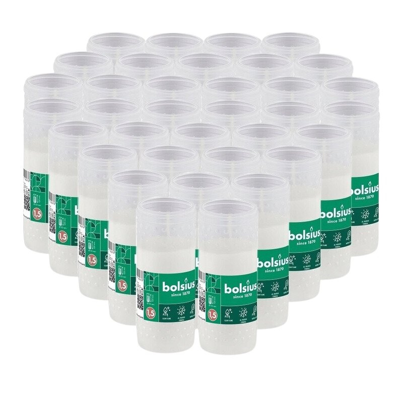 Bolsius RP1,5 Parafinowe Wkłady do Zniczy 34H 35 Sztuk