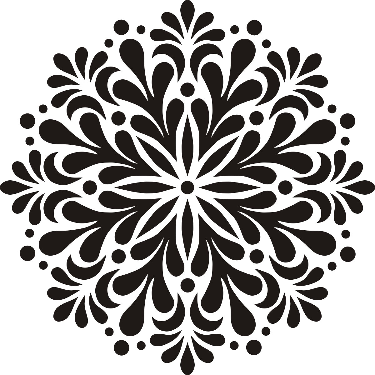 Naklejka na ścianę, meble Mandala 1, koło, ornament, piękna duża dekoracja, 120x120 cm