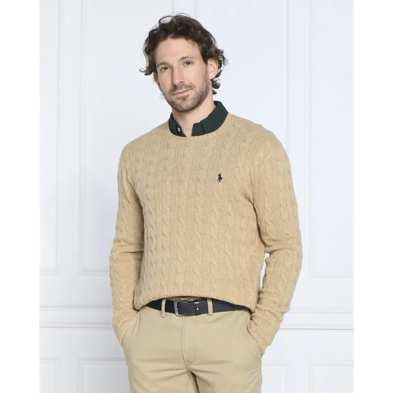 POLO RALPH LAUREN Wełniany sweter Slim Fit z dodatkiem kaszmiru